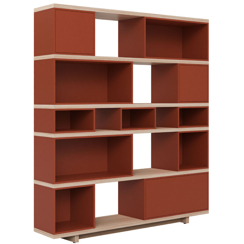 Bookcase 138cm Wide-Terracotta Color
