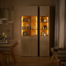 Narrow glass cabinet with backlight