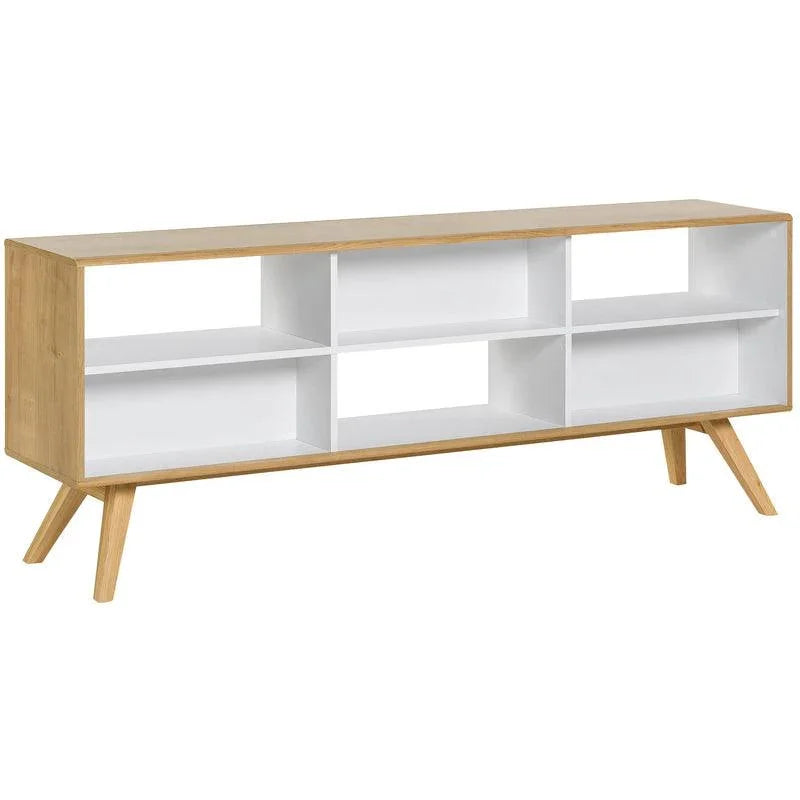 Double-sided Low Bookcase - Oak & White Color