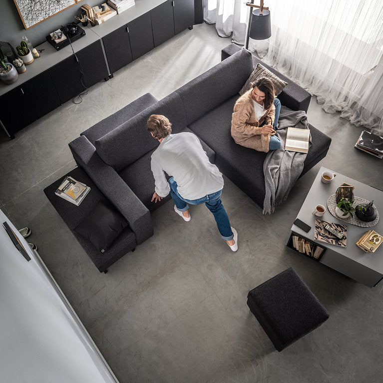 Slide Sofa Cum Bed - Velvet Deep Green