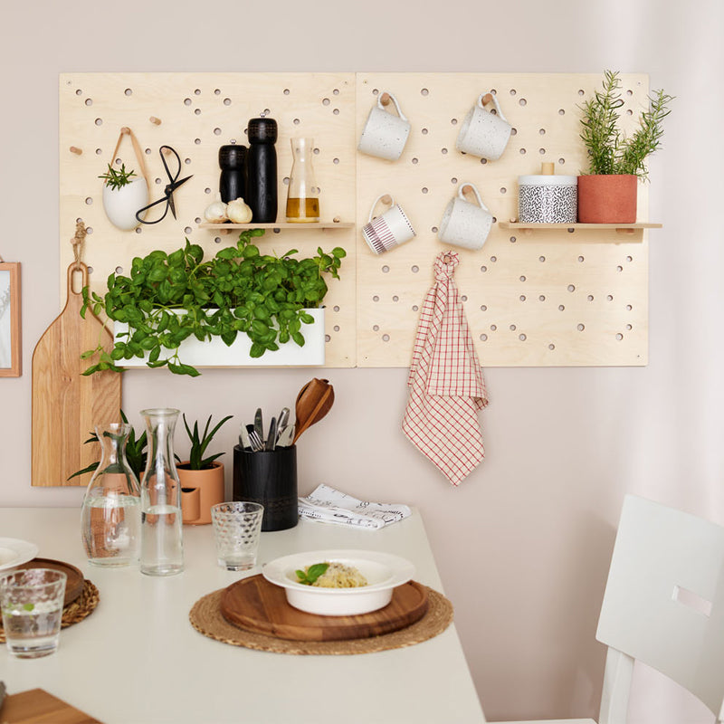 Pegboard Set 2 with pegs & shelves - 60x60 - VOX Furniture UAE