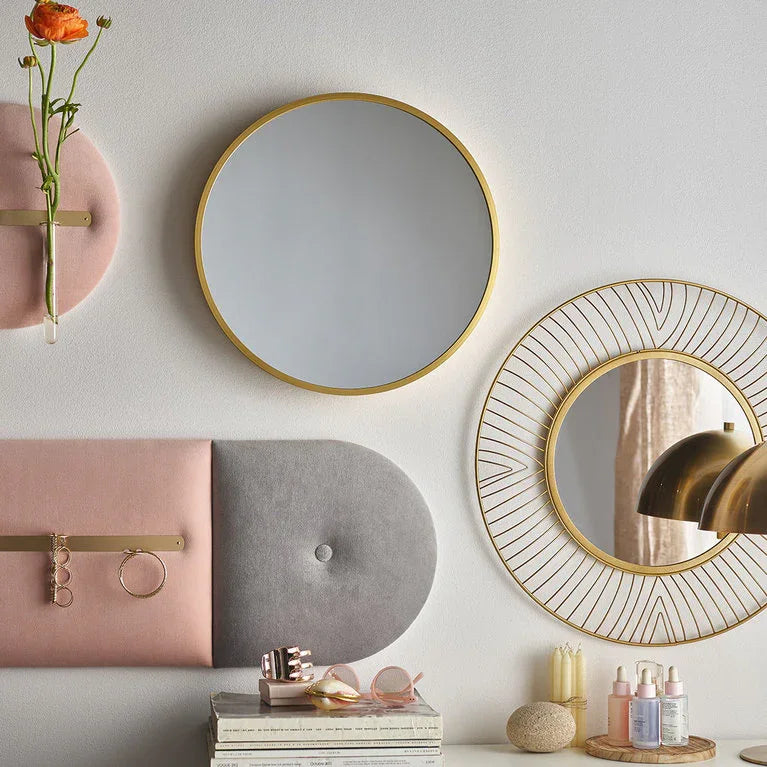 Mabel Mirror 50x50 Round Shaped with Golden Frame