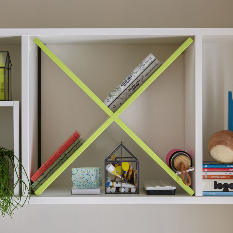 Shelf - white & neon yellow colors - VOX Furniture UAE