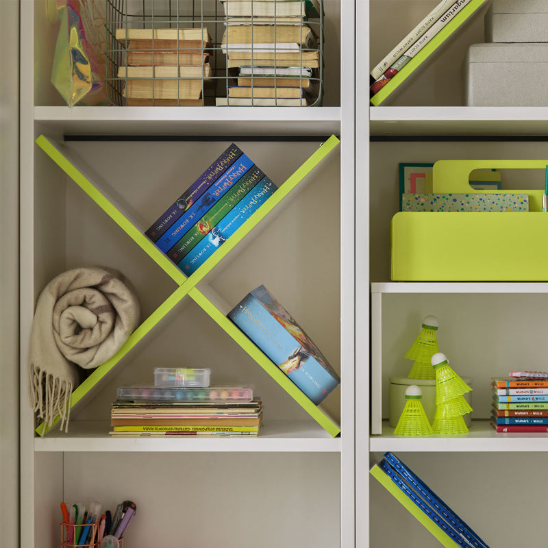 Shelf - white & neon yellow colors - VOX Furniture UAE