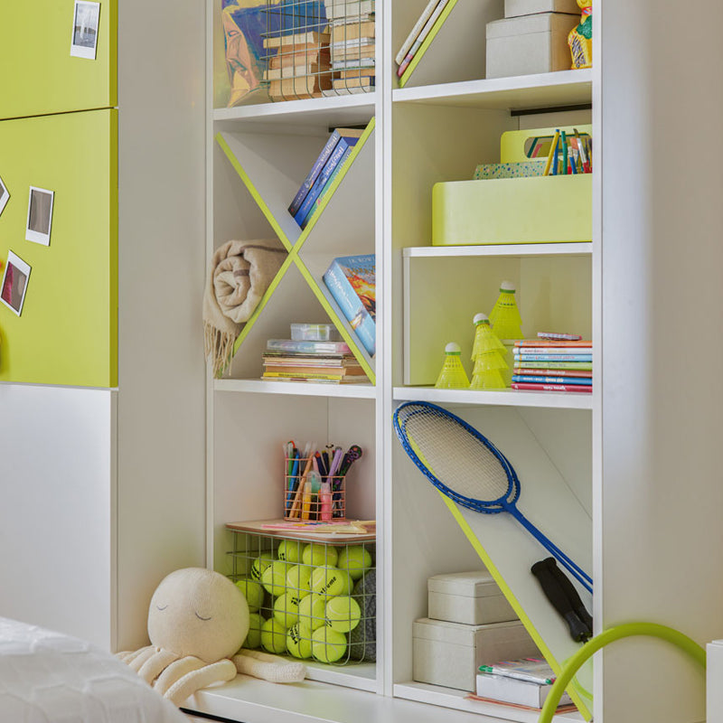 Shelf - white & neon yellow colors - VOX Furniture UAE