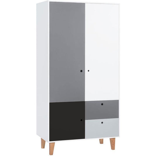 2 Door wardrobe - Black - Voxfurniture.ae