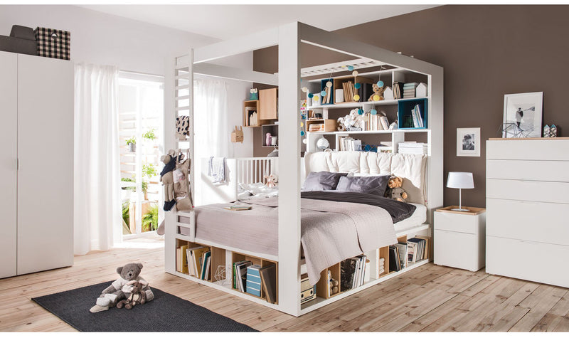 Double bed with canopy and bookcase - VOX Furniture UAE