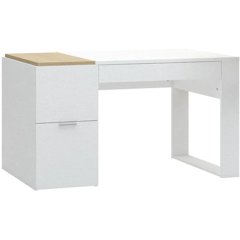 Study Desk 140cm Wide - White & Oak Color