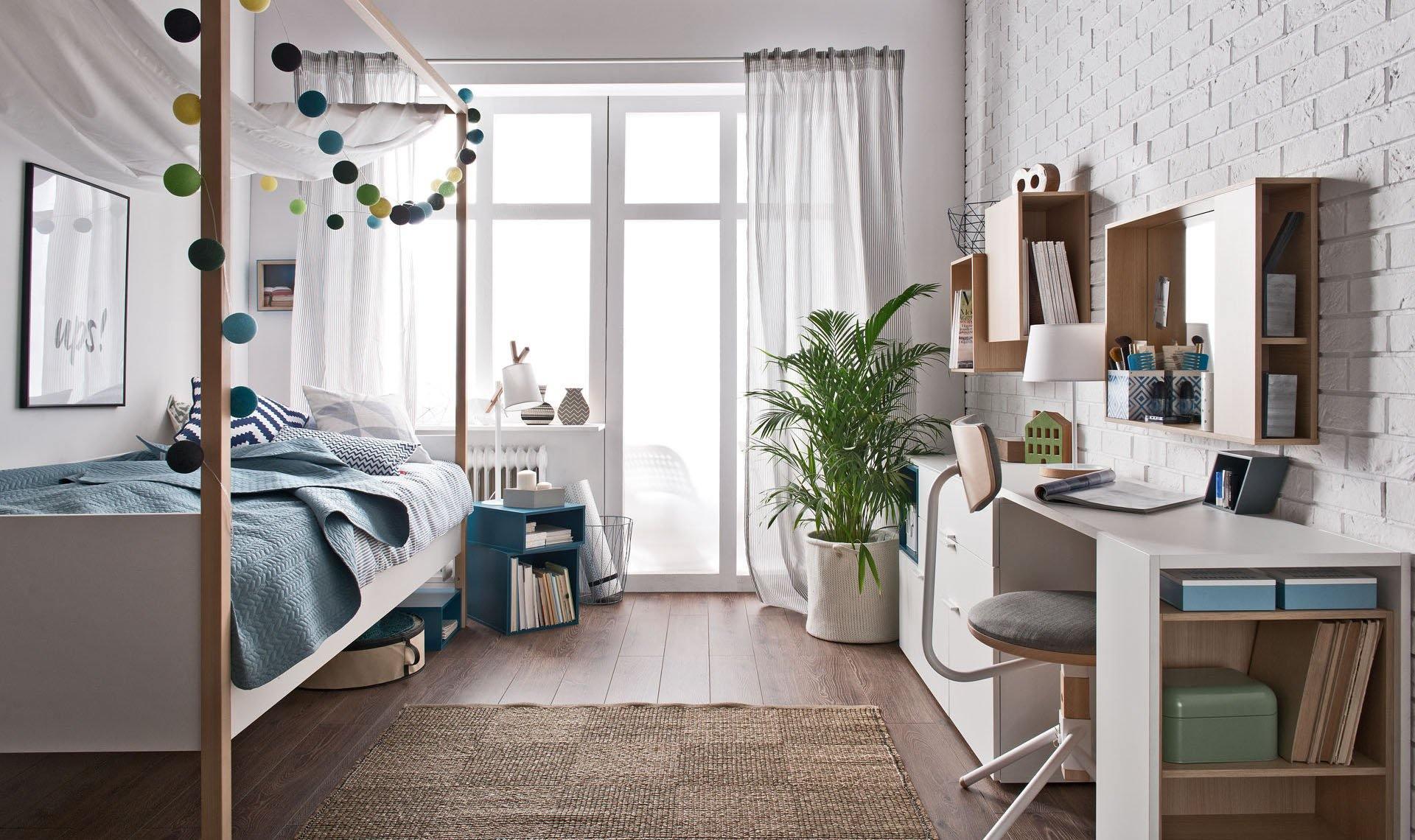 Wall Mounted Corner Shelf 65 cm - Oak Color