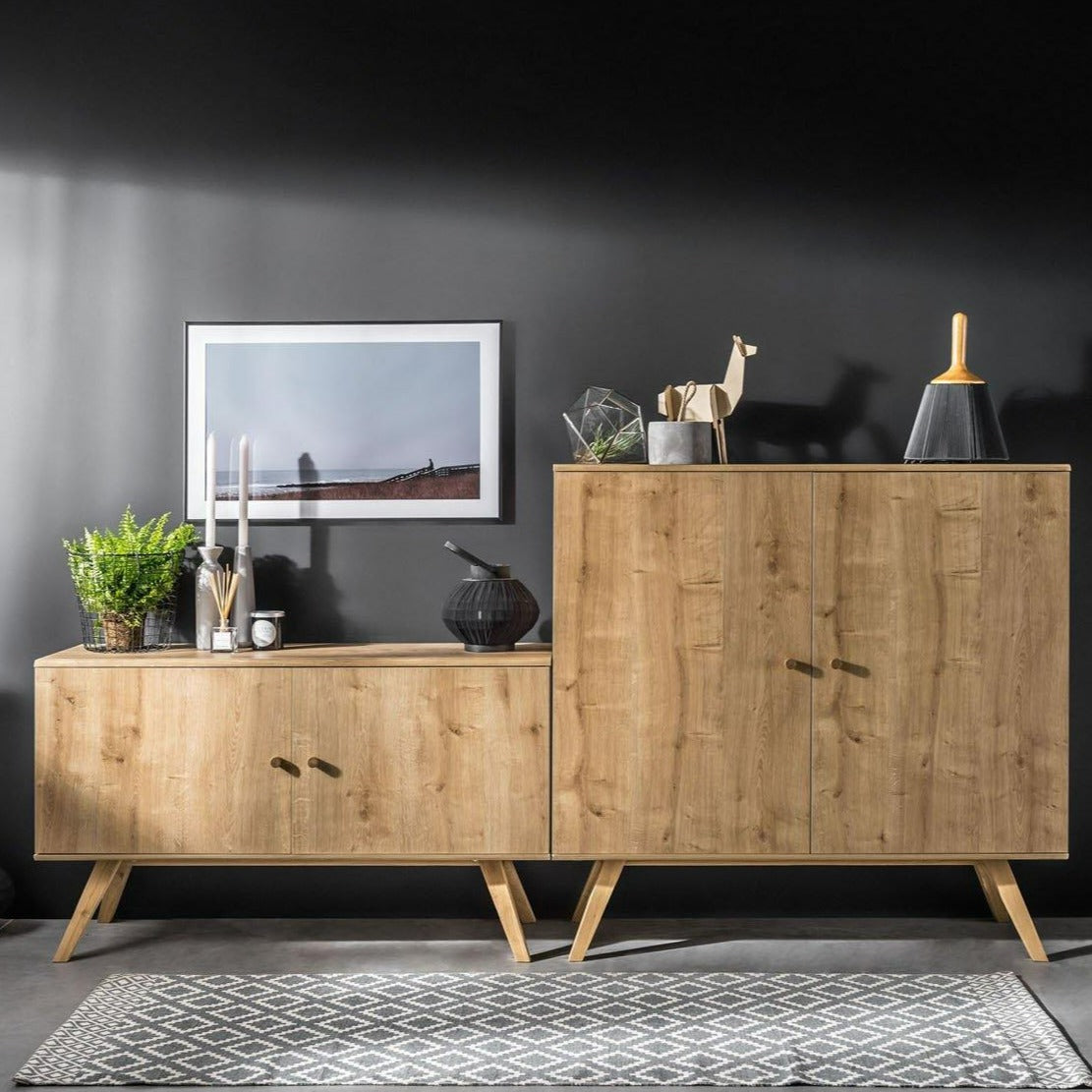 2 Door Tall Cabinet - Oak Front Color