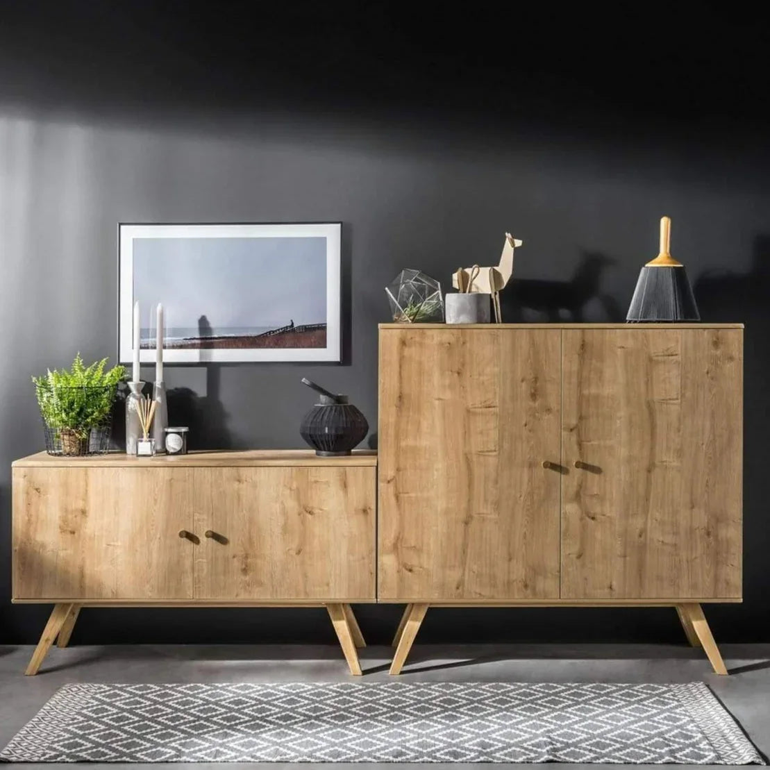 2 Door Cabinet 120 cm Wide Oak Color