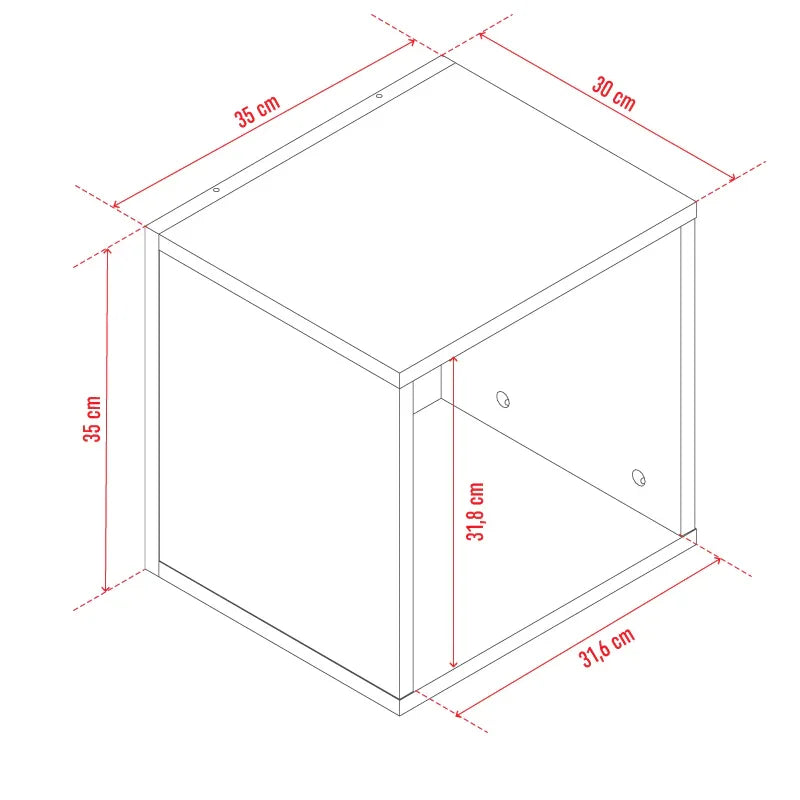 Cube Shelf Wall Mounted 35x30 - Acacia Color