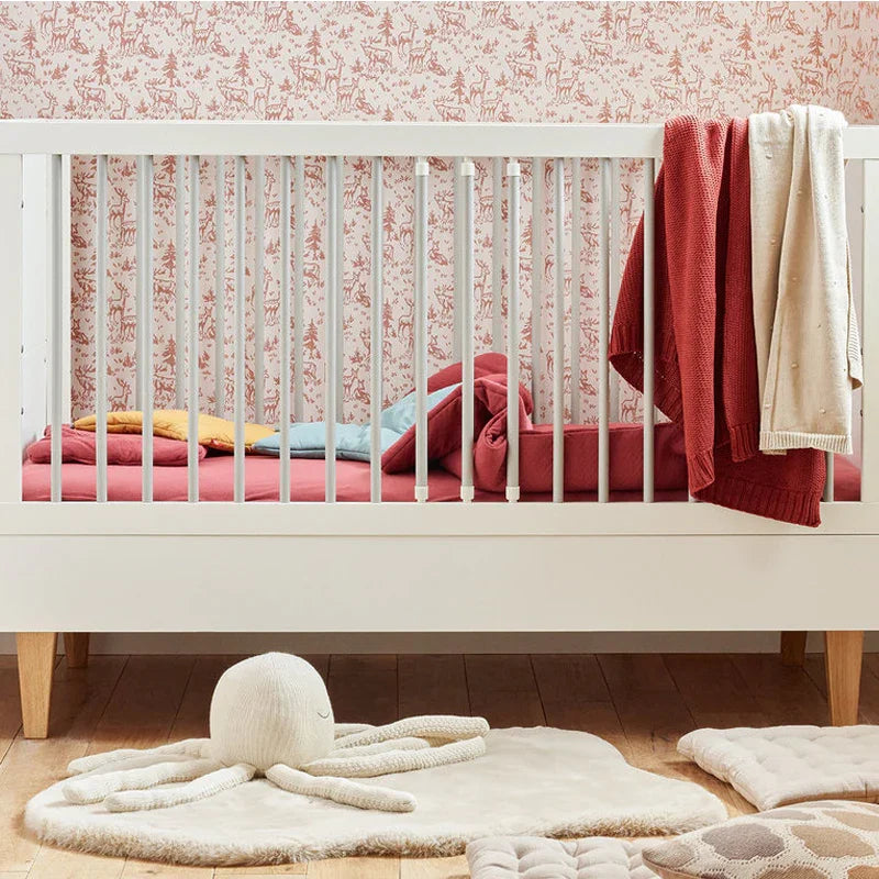 Cot bed fitted sheet- Brick Red Color