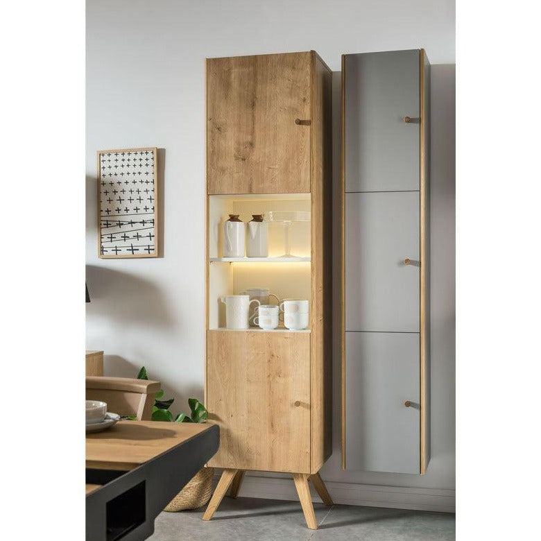 Display cabinet oak/ white - VOX Furniture UAE