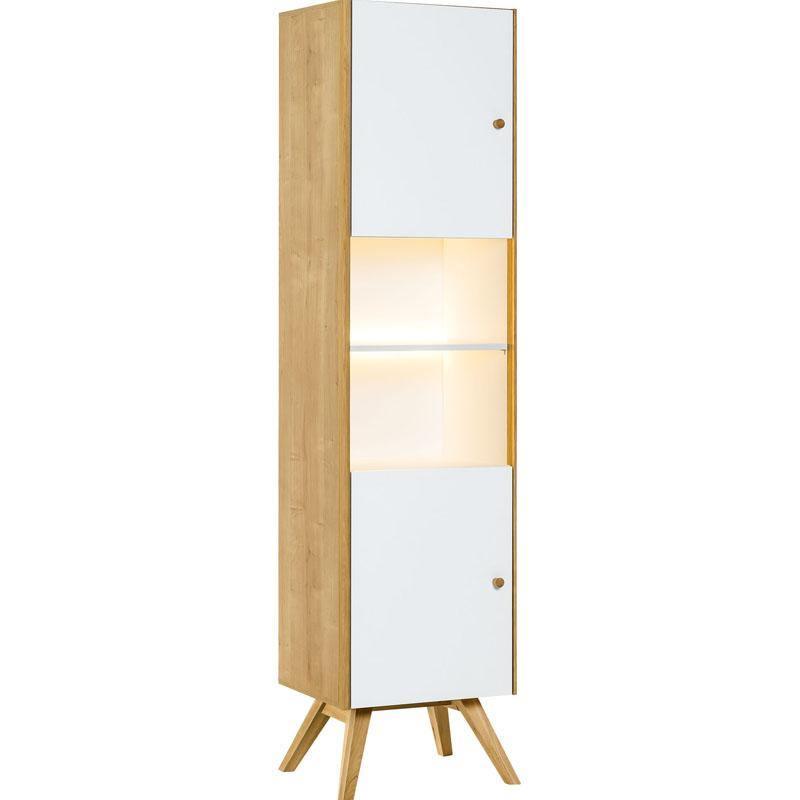 Display cabinet oak/ white - VOX Furniture UAE