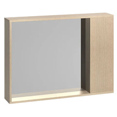Wall Mounted Mirror - Oak Color