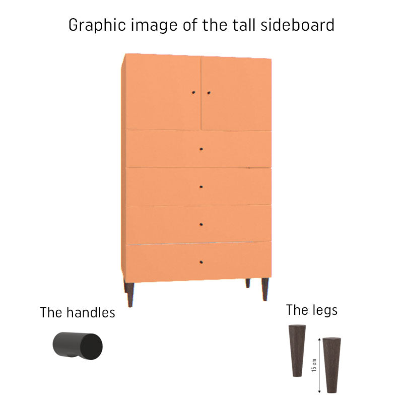 Tall Sideboard - Nude - VOX Furniture UAE