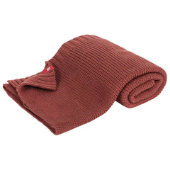 Organic Woven Blanket PURE - Brick Red Color