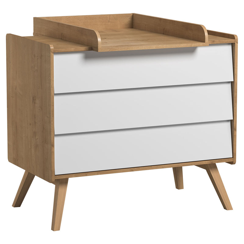 3 Drawer Dresser with changer - white front - VOX Furniture UAE