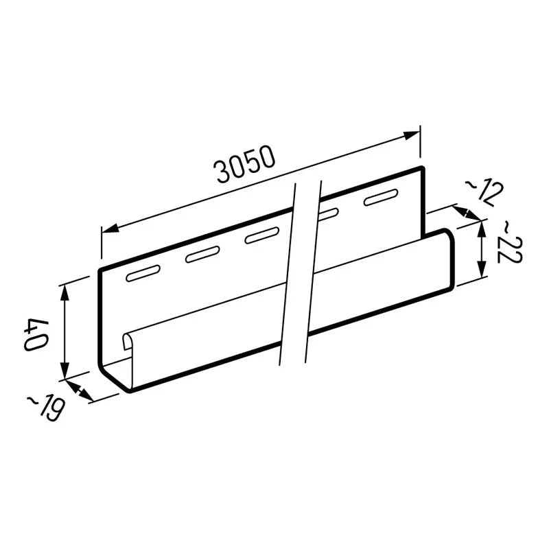 J Shaped Finishing Trim - Golden Oak