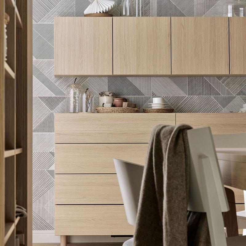 Wall cabinet -oak - VOX Furniture UAE