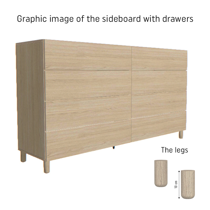 Sideboard with drawers - oak - VOX Furniture UAE