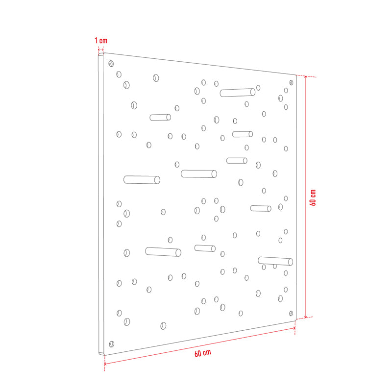 Pegboard Set 2 with pegs & shelves - 60x60 - VOX Furniture UAE