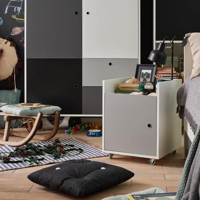 Small Cabinet For Study Desk - Grey Color