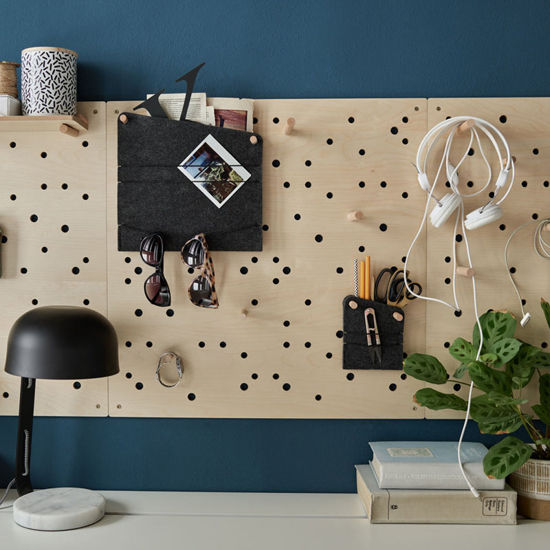 Pegboard Set 3 with denim pockets - 60x60 - VOX Furniture UAE