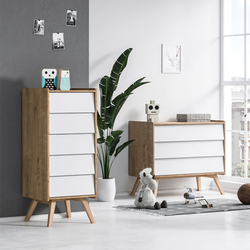 3 Drawer Dresser with changer - white front - VOX Furniture UAE