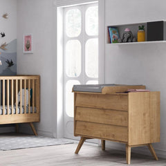 3 Drawer Dresser With Changer - Oak Front Oak Body