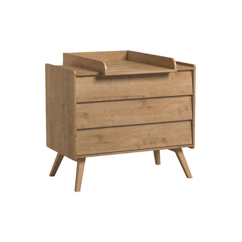 3 Drawer Dresser With Changer - Oak Front Oak Body