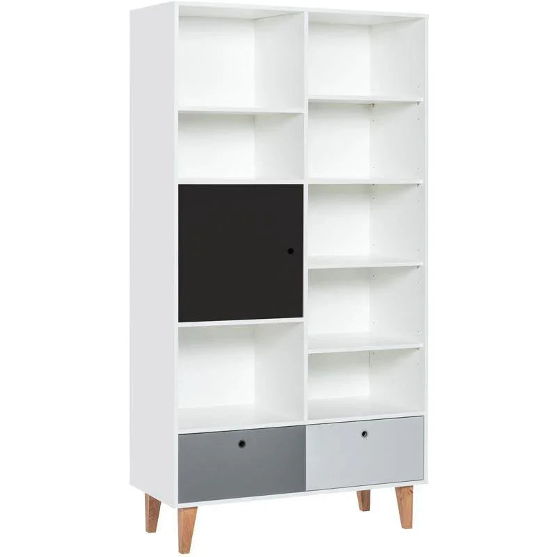 Wide Bookcase 105cm - Black White & Grey For Kids' & Teen's Room