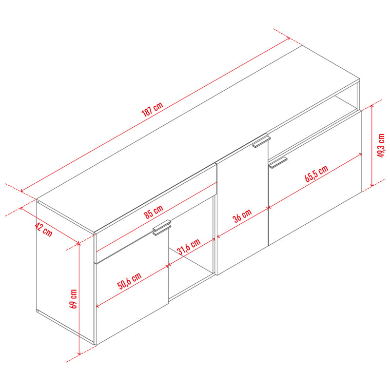 Wide chest of drawers - VOX Furniture UAE