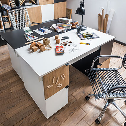 Metal overlay for study desk - Wood like - VOX Furniture UAE