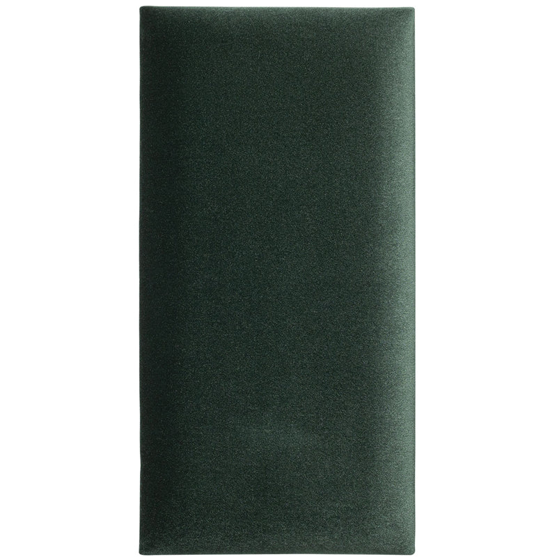 Wide Rectangular upholstered panel - Bottle green velvet shiny - VOX Furniture UAE