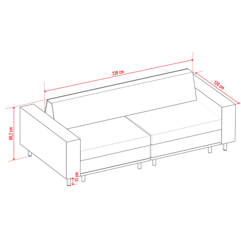 Slide Sofa III - Bottle Green Color SPELLO-11 - VOX Furniture UAE