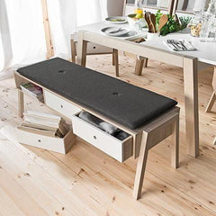 Bench With 3 Drawers For Dining Table