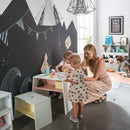 Tuli Table with two stools - white/ pink - VOX Furniture UAE