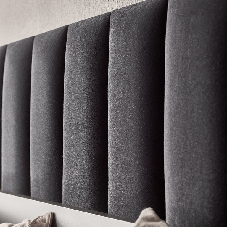 Tall Rectangular upholstered panel - Mustard velvet shiny - VOX Furniture UAE