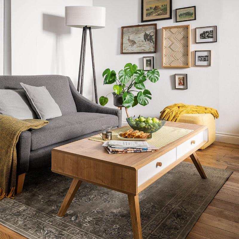Grey coffee store table with drawers