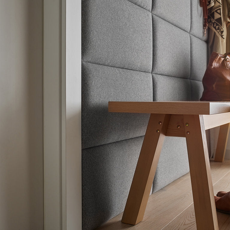 Wide Rectangular upholstered panel - Grey Melange - VOX Furniture UAE