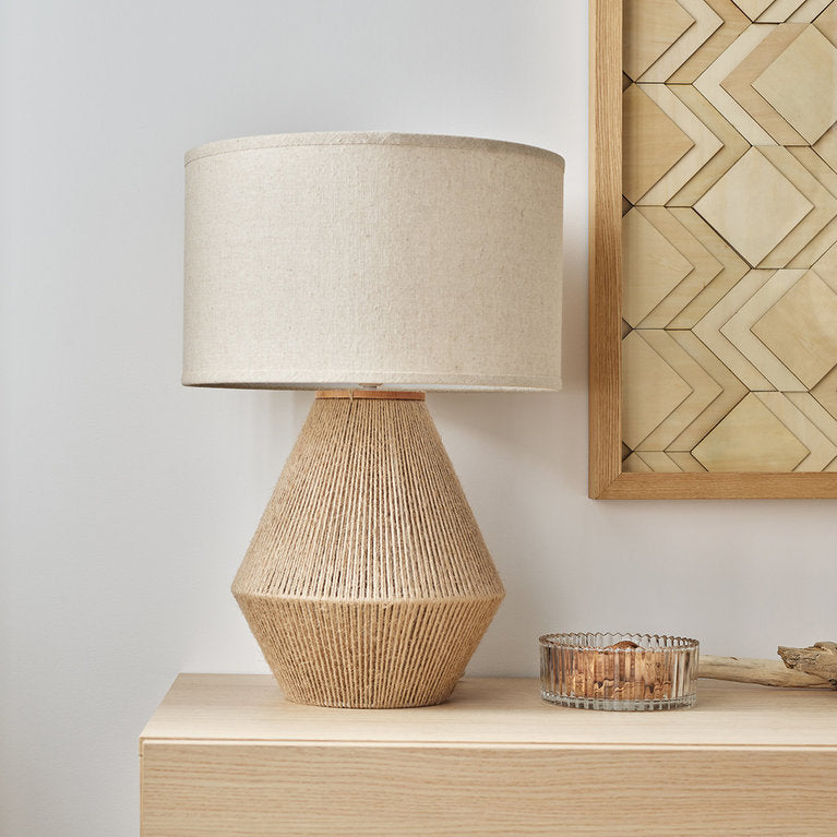 PERO Table Lamp - Jute & linen - VOX Furniture UAE