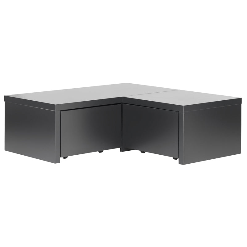 Corner platform with drawers - black/ white - VOX Furniture UAE