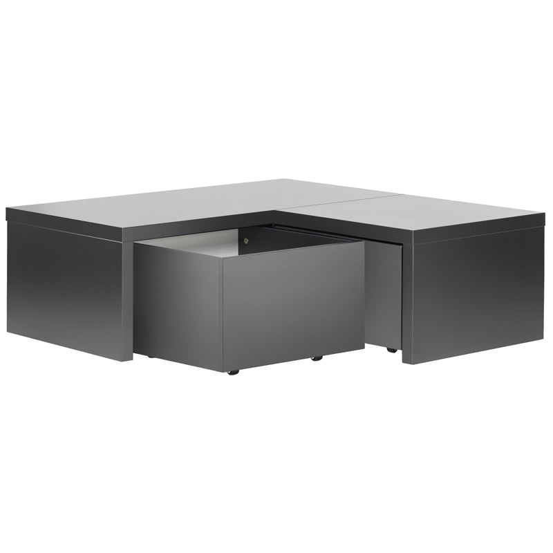 Corner platform with drawers - black/ white - VOX Furniture UAE