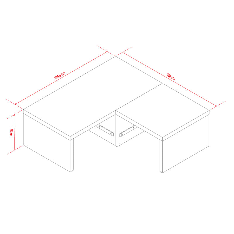 Corner platform with drawers - black/ white - VOX Furniture UAE