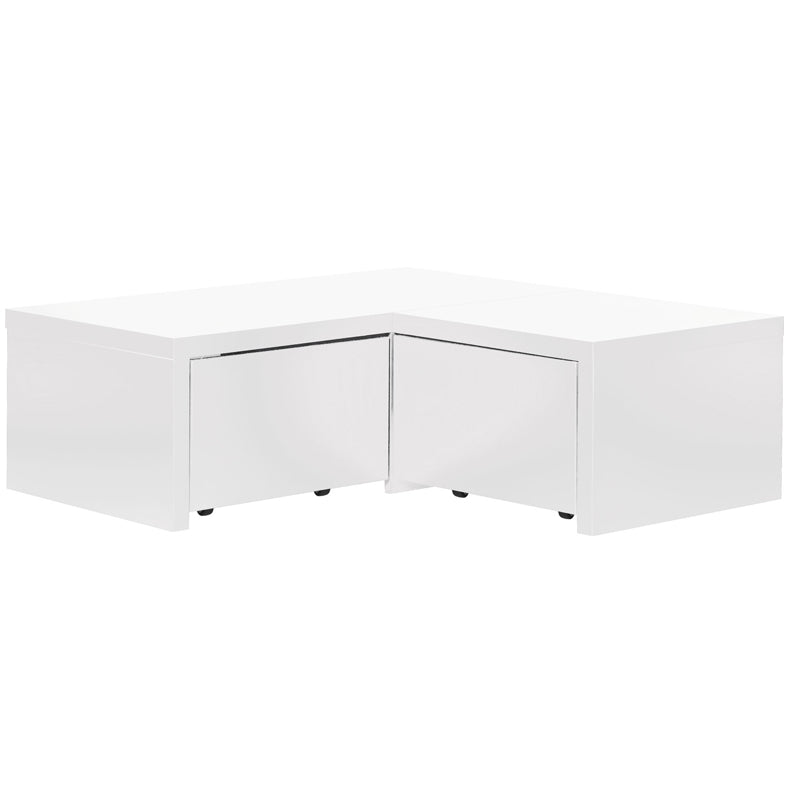 Corner platform with drawers - black/ white - VOX Furniture UAE