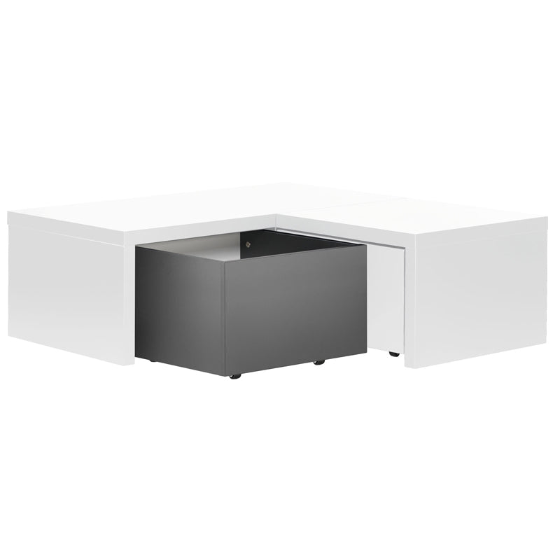 Corner platform with drawers - black/ white - VOX Furniture UAE